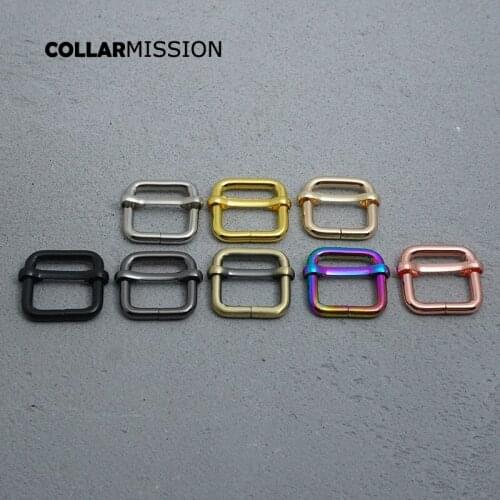 100pcs/lot Adjuster buckle DIY 20mm dog collar harness backpack strap handmade accessory plated Tri-ring metal slider 5 kinds