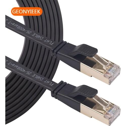 GEONYIEEK Ethernet Cable CAT8 40Gbps 2000MHz CAT8 Networking Cotton Braided Internet Lan Cord for Laptops PS 4 Router RJ45 Cable