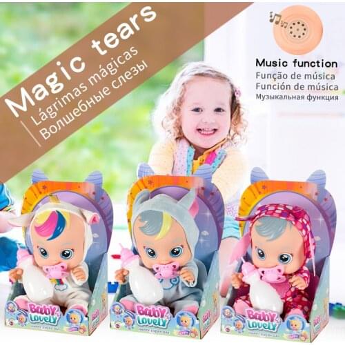3D Crying Baby Toy Silicone Doll Reborn Cry A Cute Baby High Quality Magic Tears Doll Play House Toys For Children GIRLS Toy