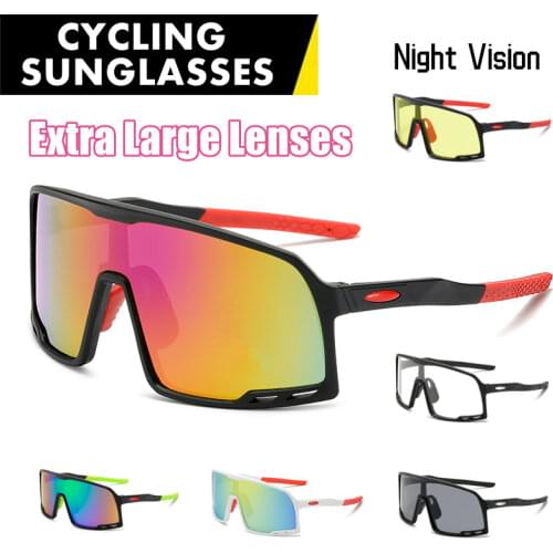 Cycling Sunglasses Mens Sunglasses Outdoor Cycling Sports Womens Glasses Eye Protection Big Frame Enlarged Lens Sunglasses