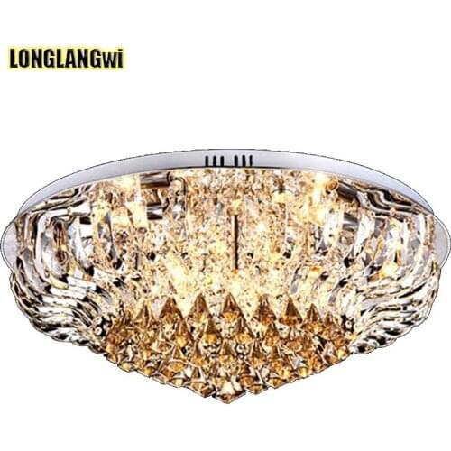 Modern K9 crystal LED chandelier Lights Round crystal hall living room lighting