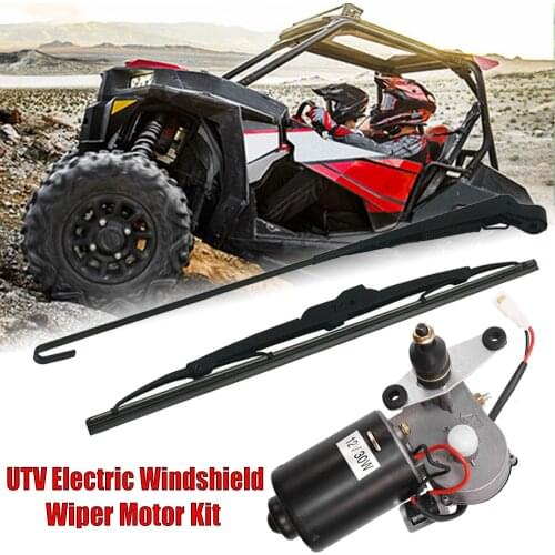 Universal 18" inches Flat Windshield Wiper Motor Kit UTV Electric Windshield Wiper Motor Kit Tank for Polaris For Ranger RZR 900