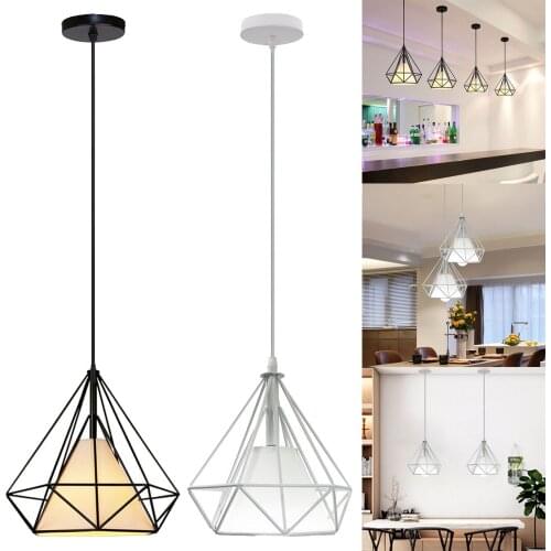Vintage Industrial Pendant Lights Modern Minimalist Retro Nordic Loft Pyramid Cage Lamp Metal Hanging Lamp E27 Indoor lighting