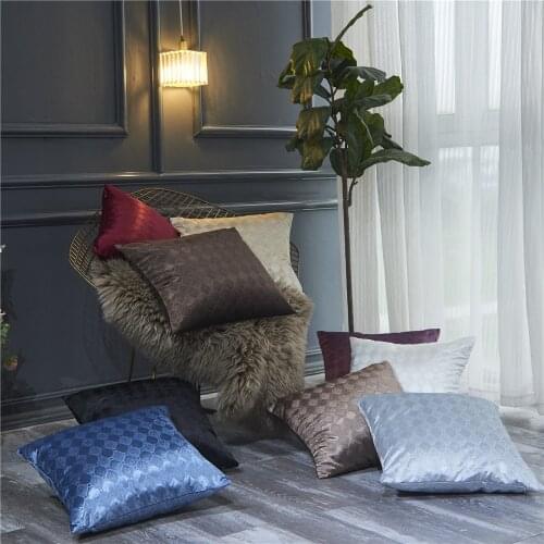 Jacquard Diamond Quilted Mirror Velvet Cushion Cover 2 Sides Lattice Geometry Decorative Pillows Cover Living Room Throw Pillow