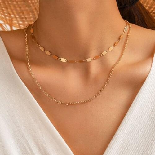 Tocona Bohemian Gold Chain Choker Necklace for Women 2020 Simple Style Wafer Adjustable Trendy Jewery Gift Accessories 14080