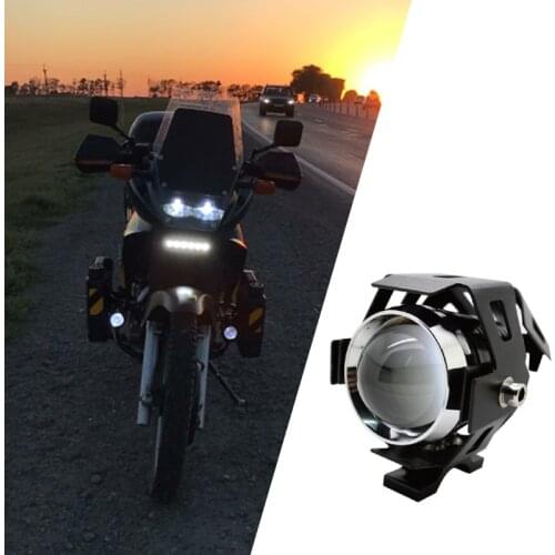 1PCS Motorcycle U5 LED Headlights Projector Fog Lamp Spotlight Accessories 12V Moto 3000LM Spot Head White Lights Motor Parts