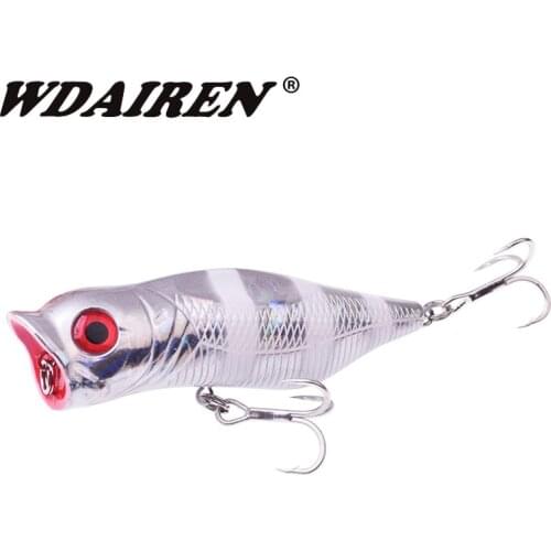 1PCS New Popper Fishing Lures 9cm 17g Topwater Artificial Hard Bait Plastic Wobblers With Treble Hooks Sea Pesca Fishing Tackle