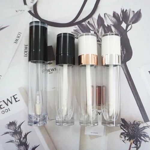 5ml 10/30/50pcs Empty Clear Round Black/Silver/Rose Gold Lip Gloss Tube,DIY Plastic Portable Cosmetics Refillable Lipstick Shell