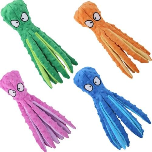 8 Legs Octopus Soft Stuffed Plush Dog Toys Outdoor Play Interactive Squeaky Dogs Toy Sounder Sounding Paper Chew Tooth toy