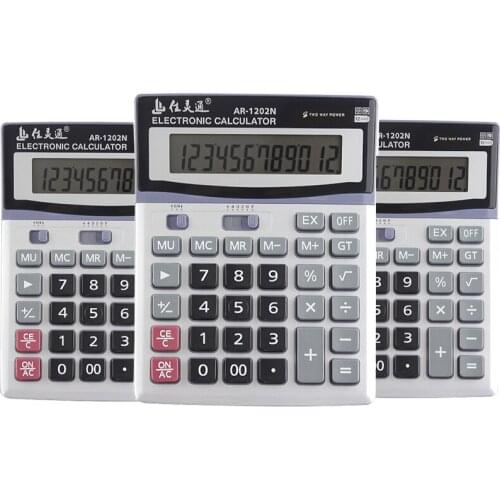 AR-1202N Financial Calculator 2-digit display dual power supply large computer office supplies
