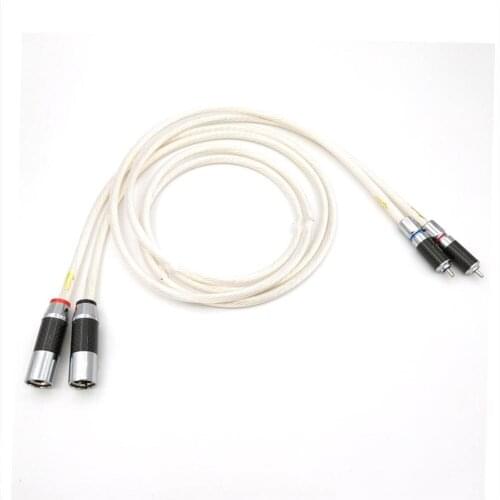 Pair QED Signature Silver Plated RCA to XLR Audio Cable, RCA Male Plug To XLR Balanced Female Plug Signal Wire