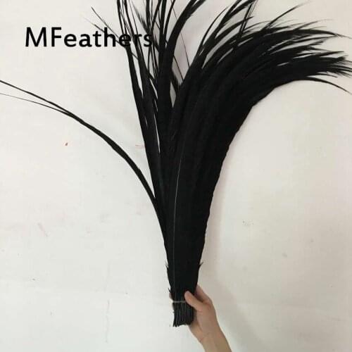 Free shipping 50pc/lot Black Pheasant side Tails Feathers Length 60CM TO 110CM Lady Amherst Pheasant Feather Plume For Carnival