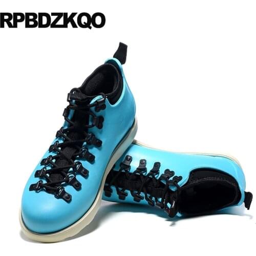 Trainer Rubber Fishing Boots Men Lace Up Green Rain Ankle Wedge Booties Camouflage Casual Shoes Pvc High Top Sneakers Waterproof