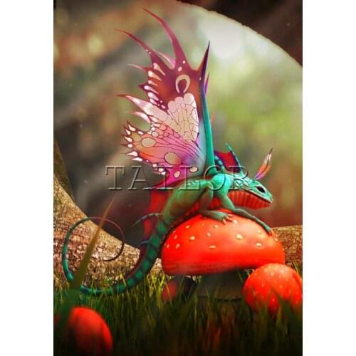 Cuadros embroidery Cross stitch dirll drawing 5d diamond painting kit set Landscape mushroom lizard fantasy complet full square