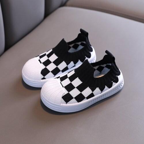 Kids Sneakers Running Children Shoes Boy Girl Sport Lattice Breathable Knit Socks Outdoors Soft Casual Slip On