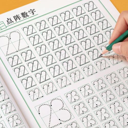 Kindergarten Numbers Pen Control Training Dot Matrix Strokes for Calligraphy Numbers 0-100 Handwriting Textbook Learning Math
