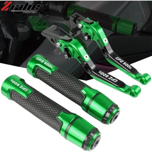 For KAWASAKI GPZ500S EX500R 1990-2009 2008 Motorcycle Accessories Adjustable Folding Brake Clutch Levers Handlebar Hand Grips