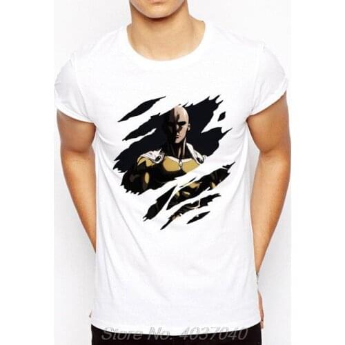One Punch Man Mens Fashion Saitama Anime Series T-Shirt High Quality Unique 100% Cotton Fashion T-Shirts Harajuku