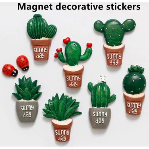 Cactus Fridge Magnet Creative Cartoon Fridge Magnet Sticker Powerful Office Photo Magnet Message Board Sticker Gift