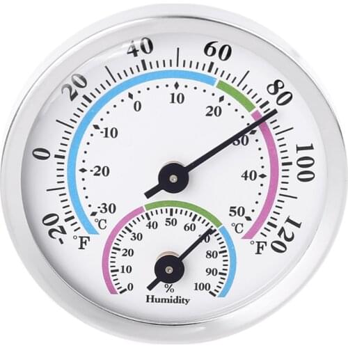 Mini Indoor Thermometer Hygrometer Analog 2 in 1 Temperature Humidity Monitor Gauge for Home Room Outdoor Offices R7UB