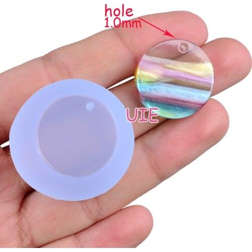 BYL043U 20.9mm Round Earrings Silicone Mold Resin Necklace Pendant Making Craft Fondant Cake Decoration FOOD SAFE OVEN SAFE