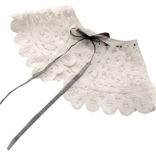 Fashion Women Lace Hollow Out Women Blouse Fake False Collar Clothes Shirt Detachable Collars Shirt ,Fashion Clothes Accessories