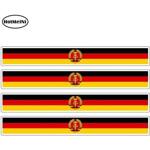HotMeiNi 13cm x 1.7cm 4pcs Car Stripe Motorcycle Racing Flag Sticker Car Bumper Decal Bike Moto Germany Rda Ddr Car Stickers