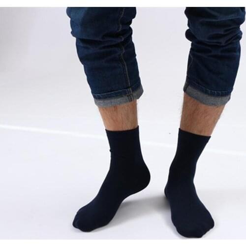 Mens Socks Casual Business Cotton Solid Color Quick Drying Mid Tube Socks Sweat-Absorbent Breathable Sports Versatile Socks