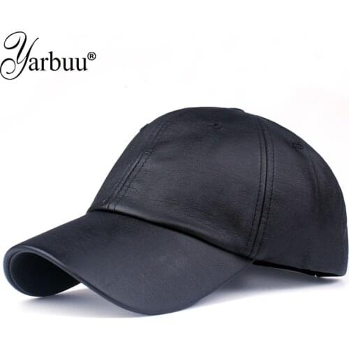 [YARBUU] new fashion PU black Baseball Cap women Hats For men fall Leather cap Trucker cap casquette snapback winter for women