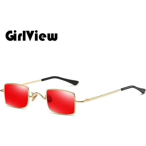 GirlView Gothic Steampunk Sunglasses Men Women Metal Wrap Eyeglasses Square Shades Sun glasses Mirror High Quality UV400