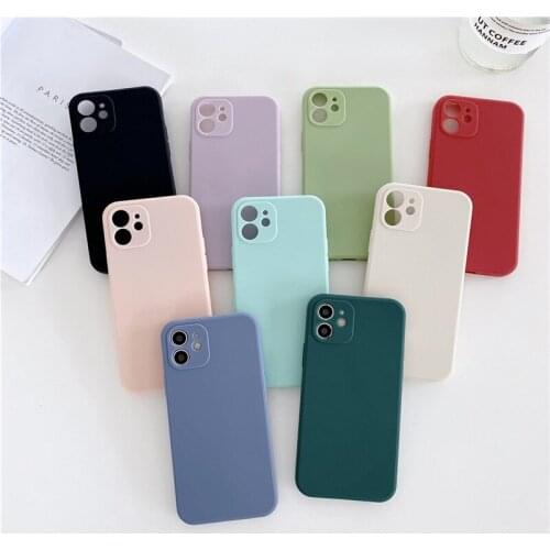 Original Soft Silicone Case For iPhone 12 Pro Max 11 6 6s 7 8 Plus XS Max 12 Mini X XR SE 2020 Candy Color Shockproof Back Cover