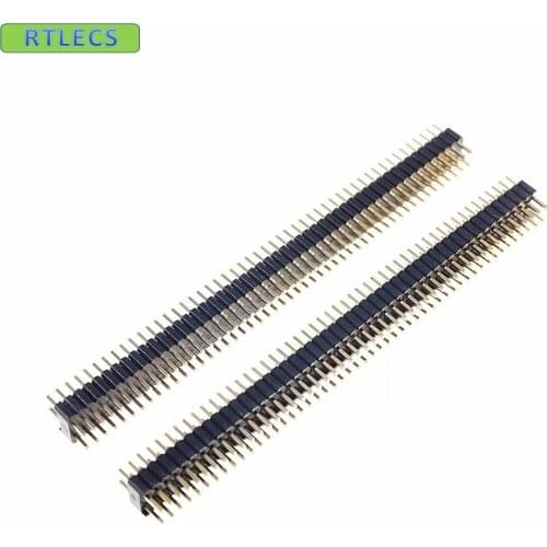 100pcs 1.27x2.54 mm 2x50 P 100 pin 1.27mm Pitch Pin Header Male dual row space 2.54mm straight gold flash Rohs Reach