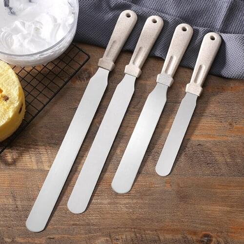 Wheat Straw Spatula Butter Stainless Steel Scraper Cake Making Tool Baking & Pastry Spatulas