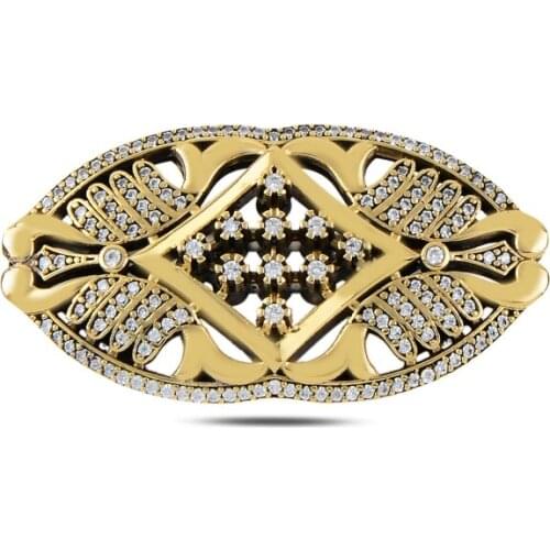 Silverlina Silver Zircon Stone Authentic Brooch