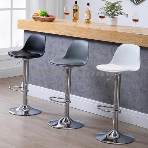 Nordic swivel backrest bar chair modern minimalist front desk lift home high stool bar chair light luxury seat