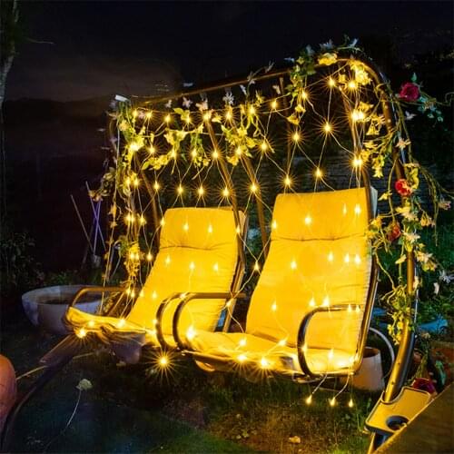 1.5x1.5M 3x2M 6x4M LED Net Mesh String Lights Christmas Wedding Holiday Background Window Curtain Net Curtain Icicle Garland