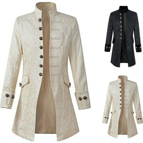 Hot Mens Stand Collar Trench Long Jacket Gothic Coat Steampunk Outwear Clubwear