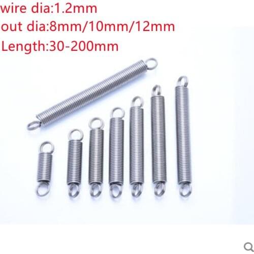 Ring Hook Extension Tension Spring Wire Diameter 1.2mm Outer Diameter 8mm 10mm 12mm Draught Spring Pullback Spring Spot Goods