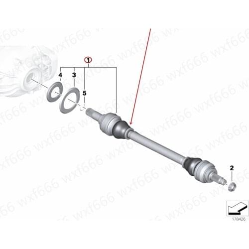Rear drive shaft Suitable for 7 Series 740 5 Series 6 Series 640b m w2009-2016 Left and right half shaft Drive shaft Rear axle