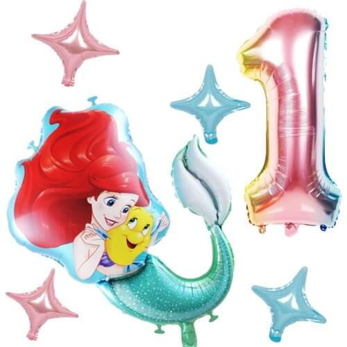 1set foil latex balloons wedding happy birthday party wedding performance mermaid decorations kid inflatable four-pointed star