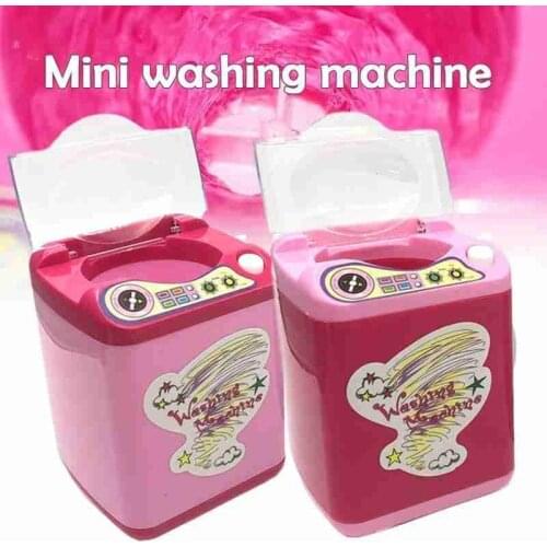 1 Pcs Electric Washing Machine Toy Washing Machine Electric Cute Toy Cosmetic Brush Powder Puff Washer Beauty Cleaning New Tool