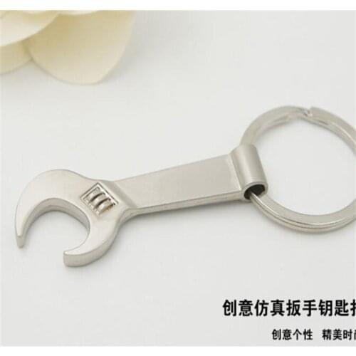 100 pcs/lot Stainless Steel Wrench Spanner Keyring bottle Openers