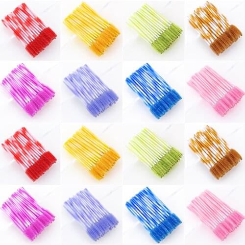 100 Pcs Disposable Eyelash Makeup Brushes Micro Mascara Wand Applicator Eyebrow Brush Spoolers Eyelash Extension Tool