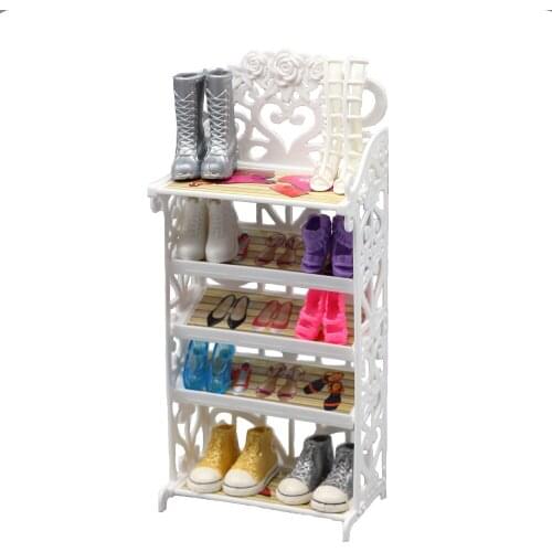 2 Colors Doll Accessories Option Shoes Cabinet White Rack Storage Sofa Dresses Dollhouse Furniture for Barbies Doll