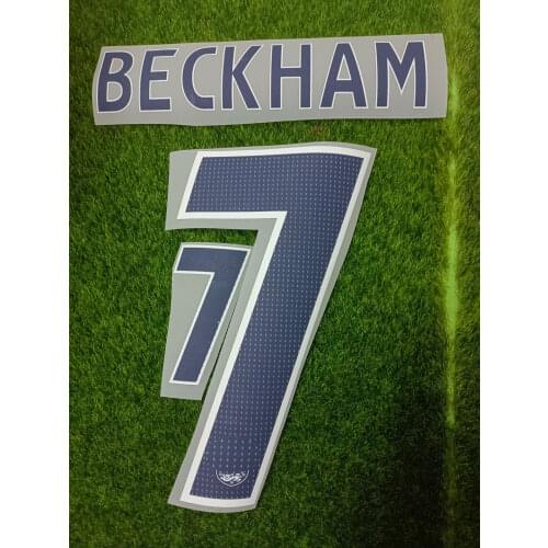 2007-2009 #7 BECKHAM Nameset Printing Custom Any Name Number Iron ON Soccer Patch Badge