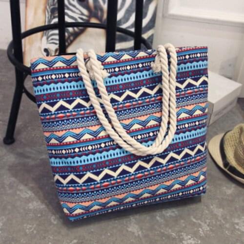 2020 Casual Women Floral Large Capacity Tote Canvas Shoulder Bag Shopping Bag Beach Bags Casual Tote Feminina