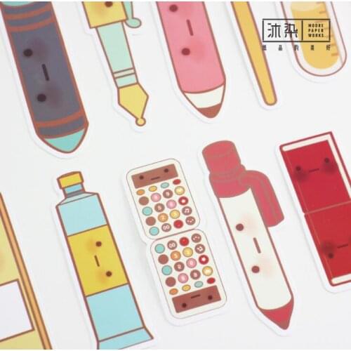 30 pcs/set Lovely Stationery On The Bag Bookmark Paper Cartoon Animals Bookmarks for Book Page Flags Teacher Gift Stationery