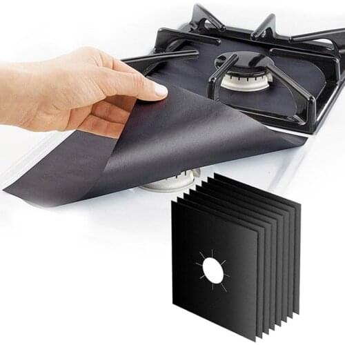 4 Pack Stovetop Burner Covers Reusable Thick Gas Range Protectors Non-stick Liner Heat Resistant Stovetop Protector Kitchen Cook