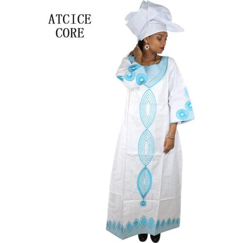 African dress for woman bazin riche embroidery design long dress LA077-1