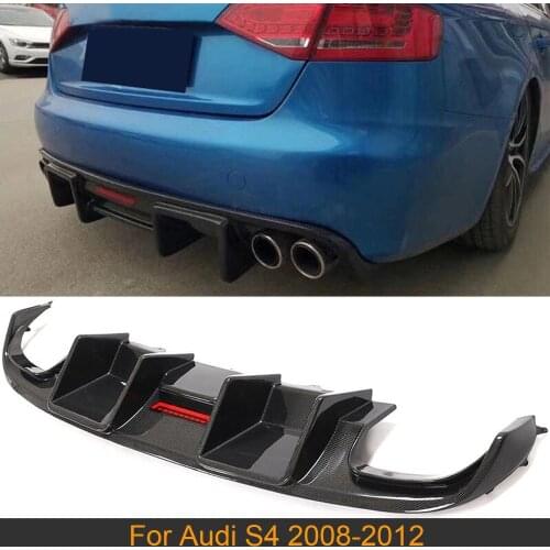 Car Rear Bumper Diffuser Lip Spoiler for Audi S4 2008-2012 Car Rear Bumper Diffuser Lip Spoiler Protector Carbon Fiber